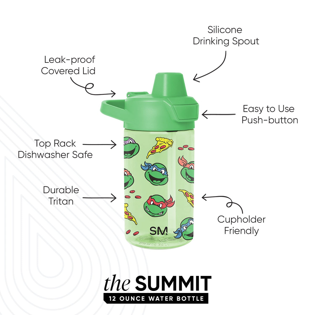 Summit Kids Plastic Water Bottle with Simple Flip Straw Lid